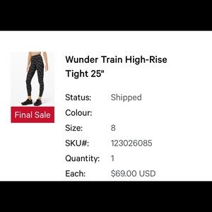 Lululemon wunder train high rise right in black and grey zigzag stripes